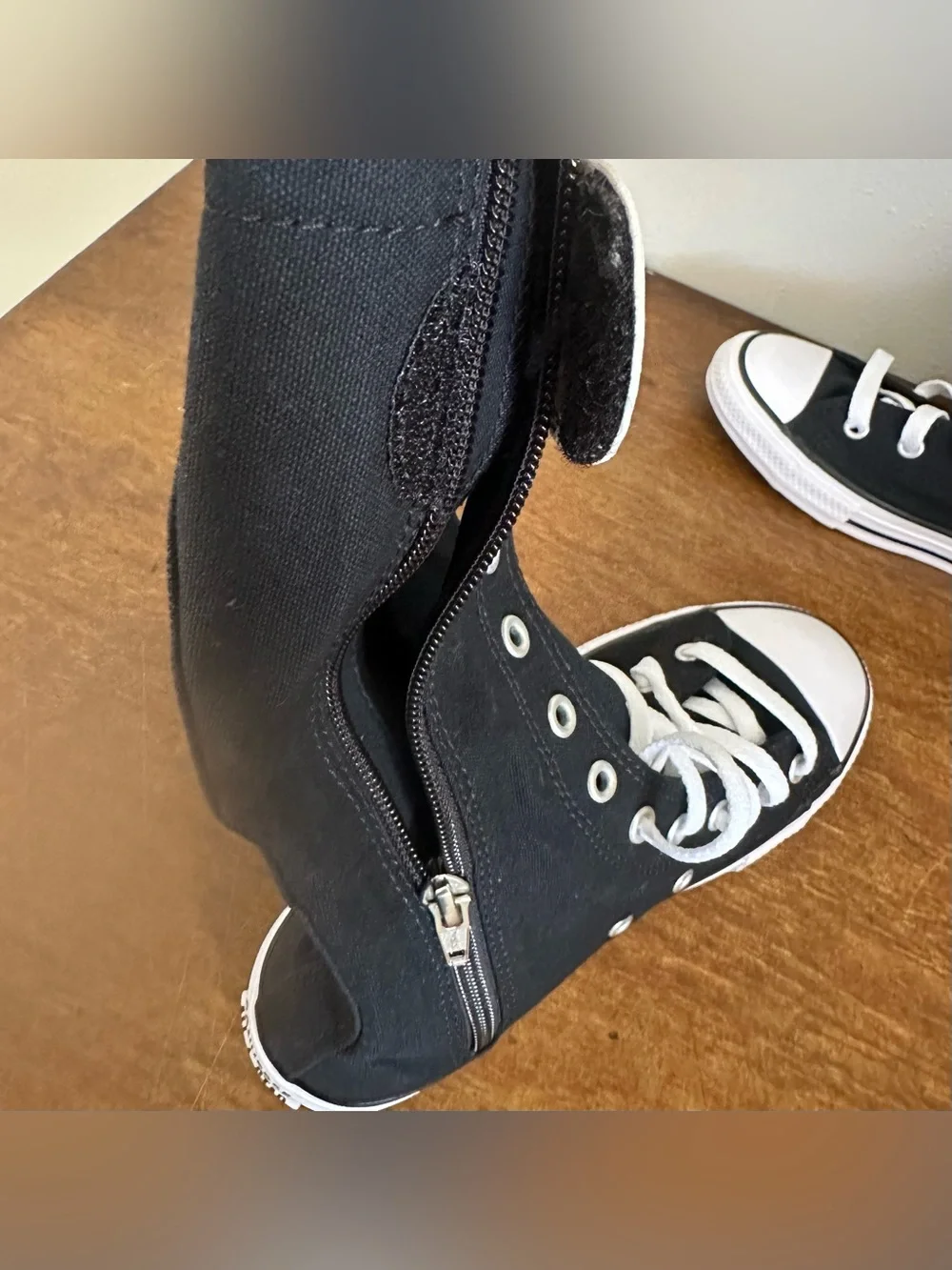 Converse All-Star Chuck Taylor Black Knee High Boots Youth Size 3
